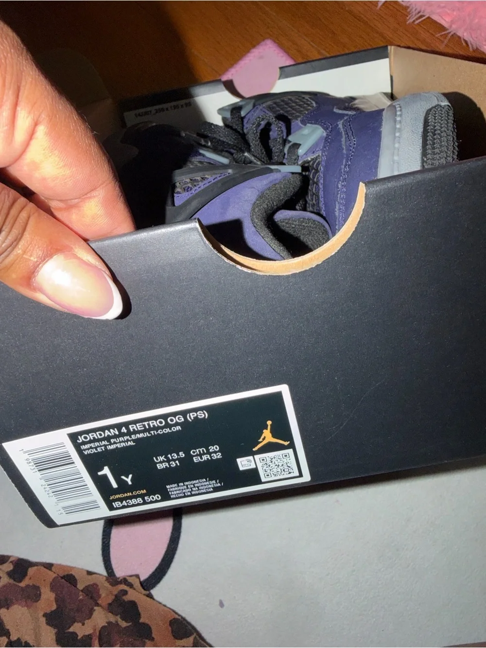 Jordan kids purple and Gray Retro Basketball Sneakers
